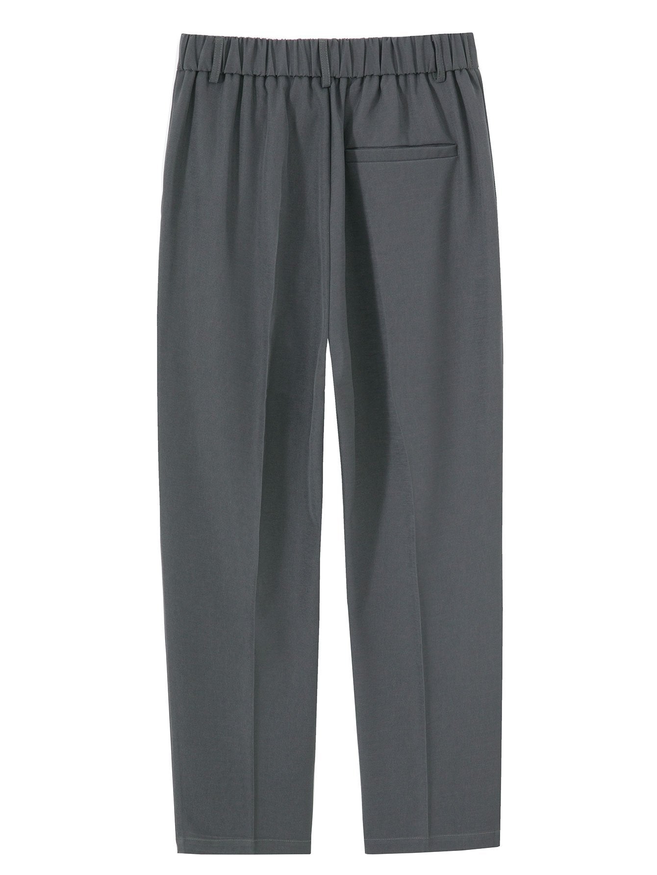 Pantalón recto relax gris con cintura elástica y caída recta