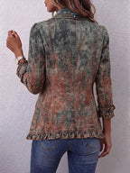 Flavia | Chaqueta Vintage Degradada Texturizada con Volantes