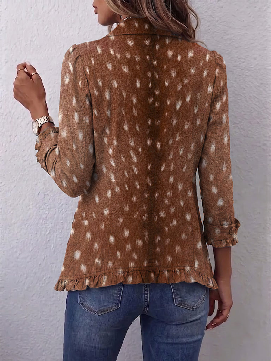 Ilenia | Chaqueta Bohemia Estampado Animal Print con Volantes