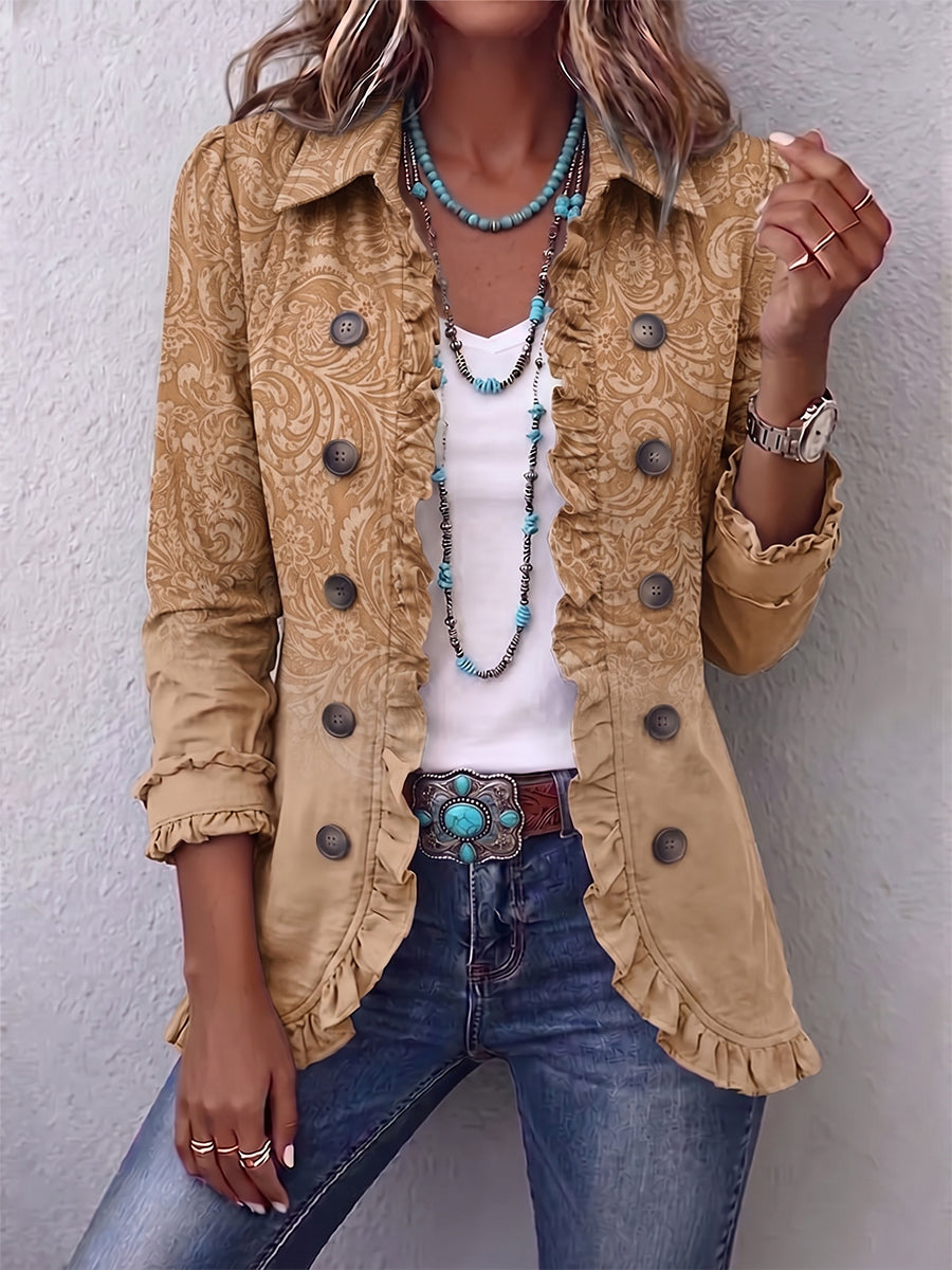 Chiara | Chaqueta Western Estampada con Volantes