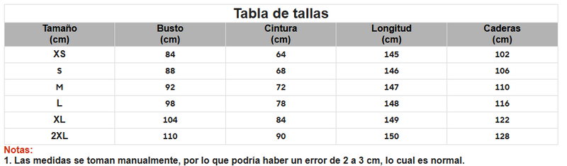 Guía de tallas